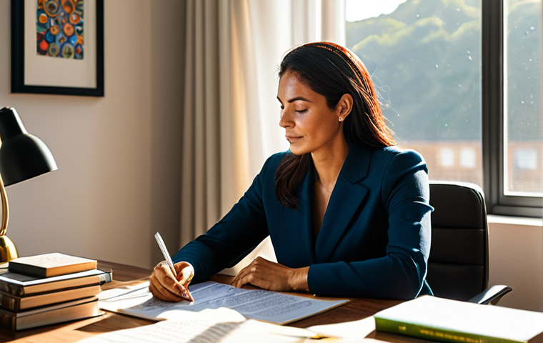 Values & Purpose**

Prompt: A professional Brazilian woman, mid-career, sitting thoughtfully at a modern desk. Sunlight streams through a window. She's surrounded by inspirational books and a vision board displaying positive affirmations. Fully clothed in modest, professional attire. Safe for work, appropriate content, perfect anatomy, natural proportions, professional lighting, family-friendly.

**
